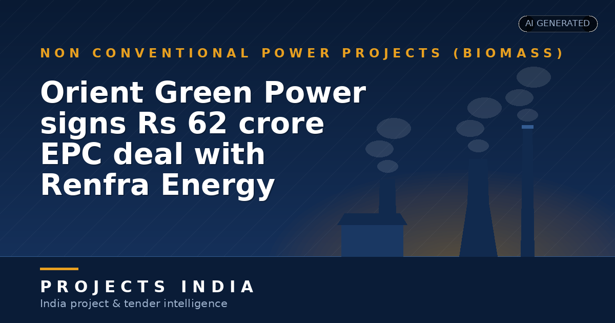 Orient Green Power signs Rs 62 crore EPC deal with Renfra Energy