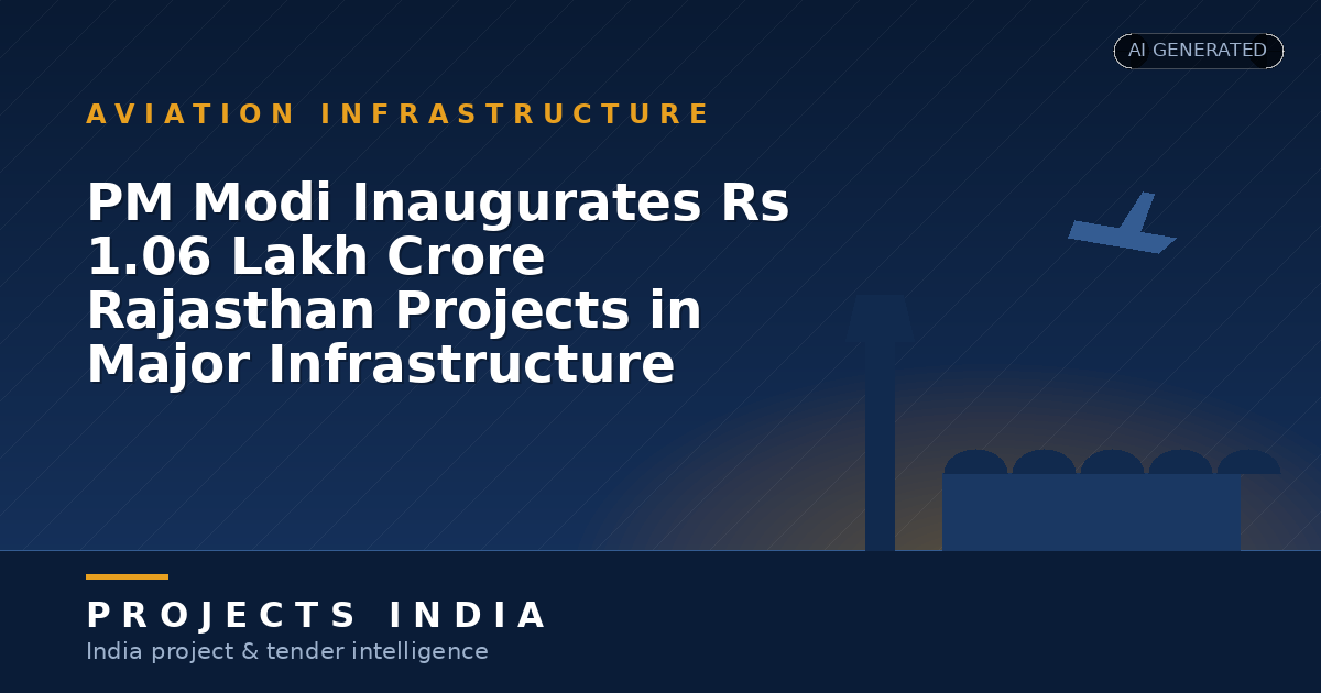 PM Modi Inaugurates Rs 1.06 Lakh Crore Rajasthan Projects in Major Infrastructure Push