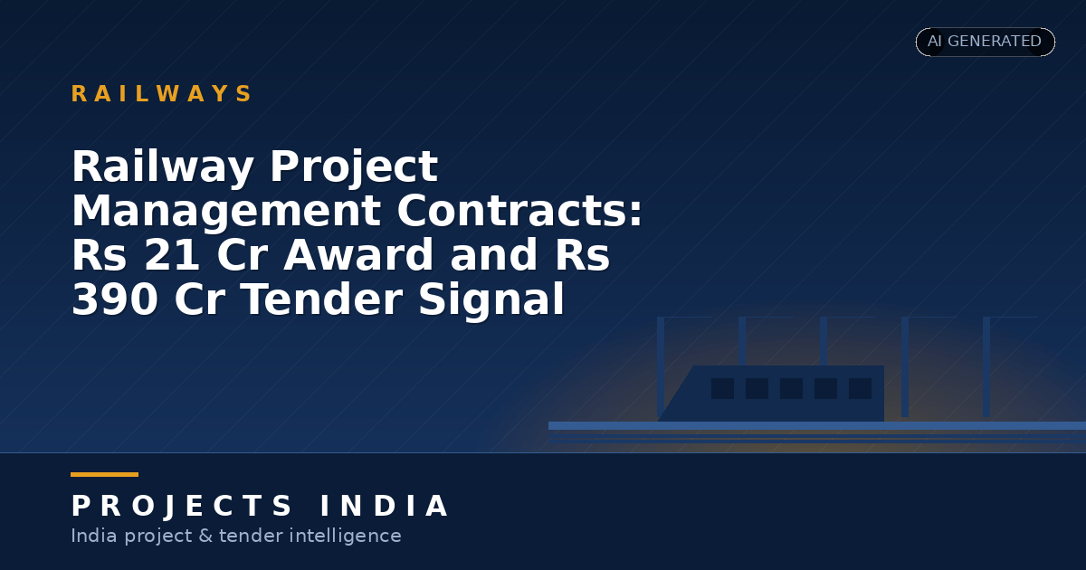 Railway Project Management Contracts: Rs 21 Cr Award and Rs 390 Cr Tender Signal Active Pipeline