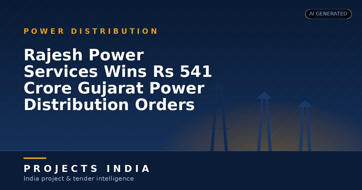 Rajesh Power Services Wins Rs 541 Crore Gujarat Power Distribution Orders