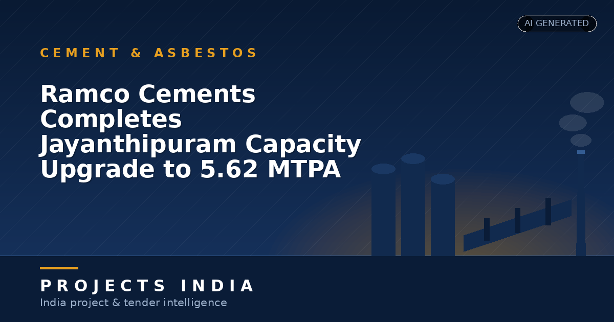 Ramco Cements Completes Jayanthipuram Capacity Upgrade to 5.62 MTPA Clinker