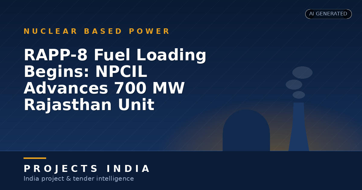RAPP-8 Fuel Loading Begins: NPCIL Advances 700 MW Rajasthan Unit