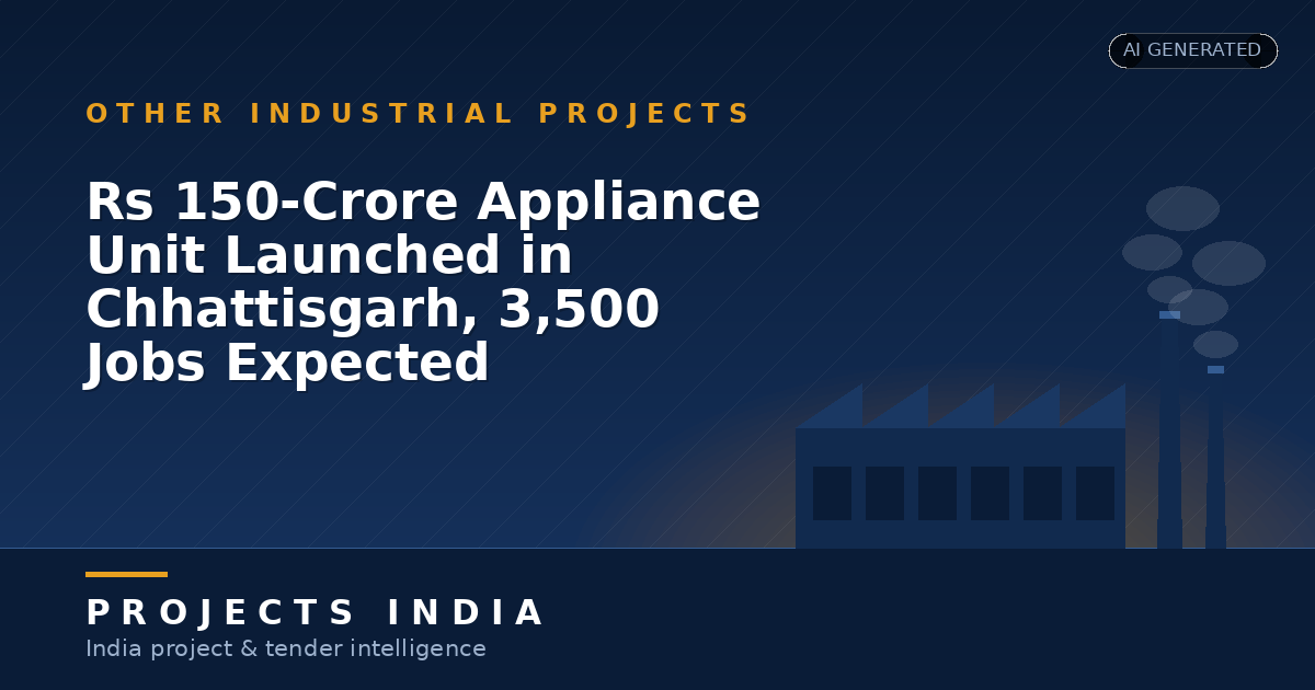 Rs 150-Crore Appliance Unit Launched in Chhattisgarh, 3,500 Jobs Expected