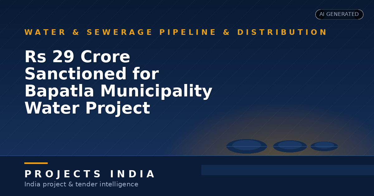 Rs 29 Crore Sanctioned for Bapatla Municipality Water Project
