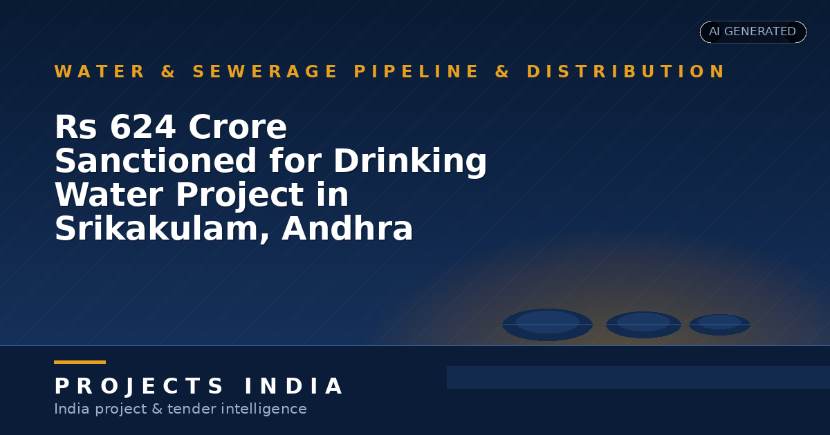 Rs 624 Crore Sanctioned for Drinking Water Project in Srikakulam, Andhra Pradesh