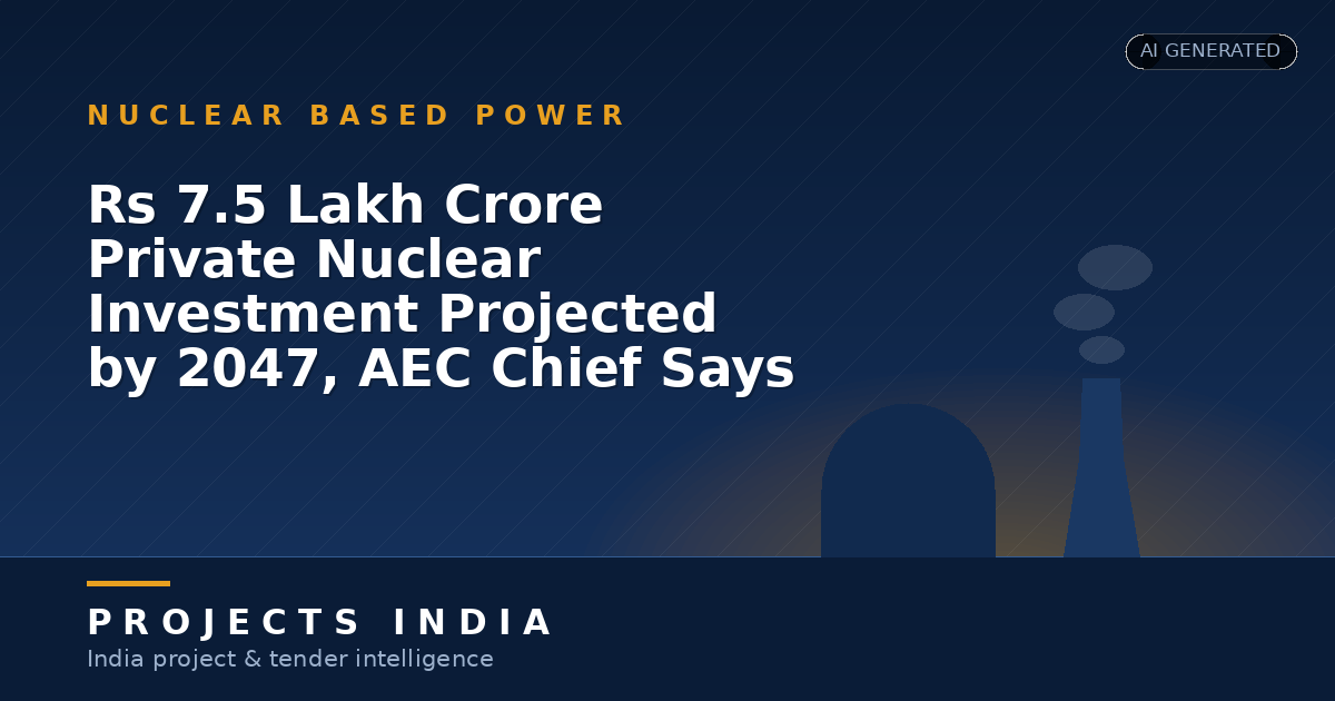 ₹7.5 Lakh Crore Private Nuclear Investment Projected by 2047, AEC Chief Says