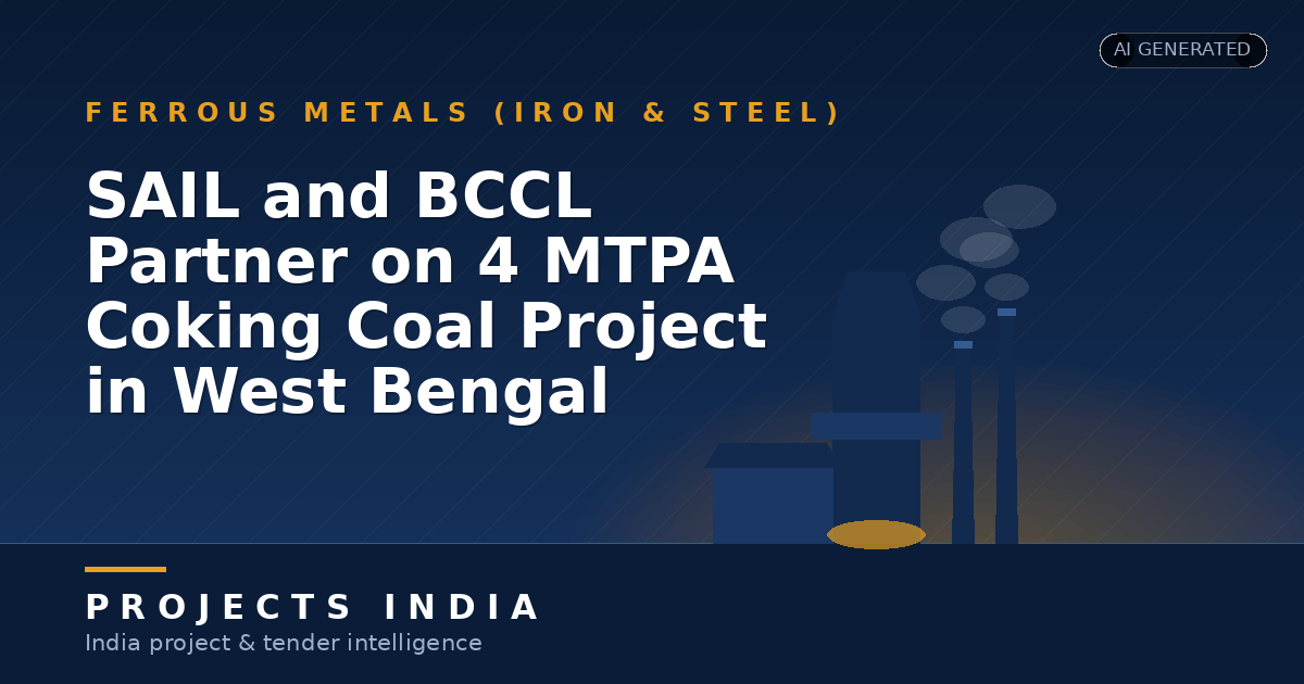 SAIL and BCCL Partner on 4 MTPA Coking Coal Project in West Bengal