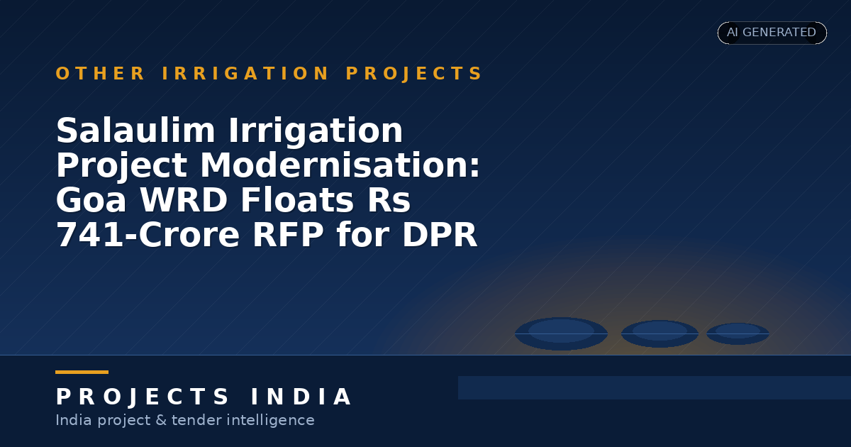 Salaulim Irrigation Project Modernisation: Goa WRD Floats Rs 741-Crore RFP for DPR