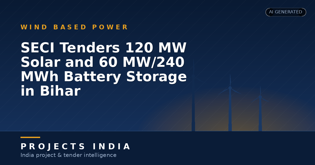SECI Tenders 120 MW Solar and 60 MW/240 MWh Battery Storage in Bihar