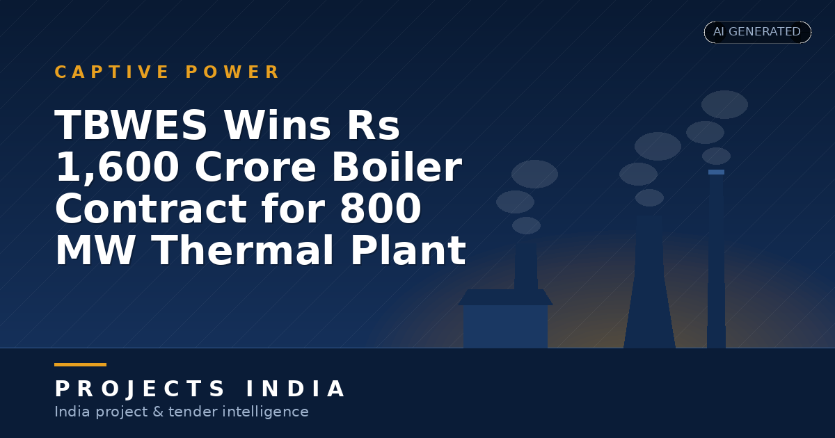 TBWES Wins Rs 1,600 Crore Boiler Contract for 800 MW Thermal Plant