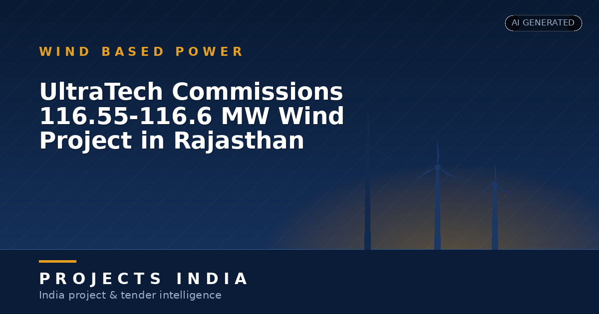 UltraTech Commissions 116.55–116.6 MW Wind Project in Rajasthan