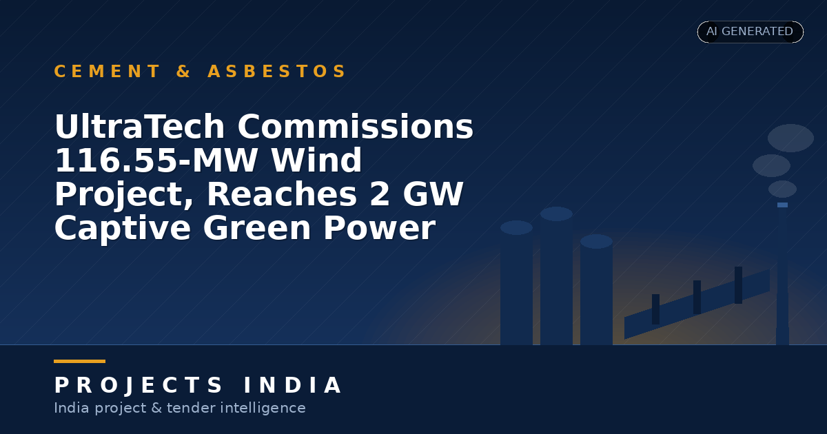 UltraTech Commissions 116.55-MW Wind Project, Reaches 2 GW Captive Green Power