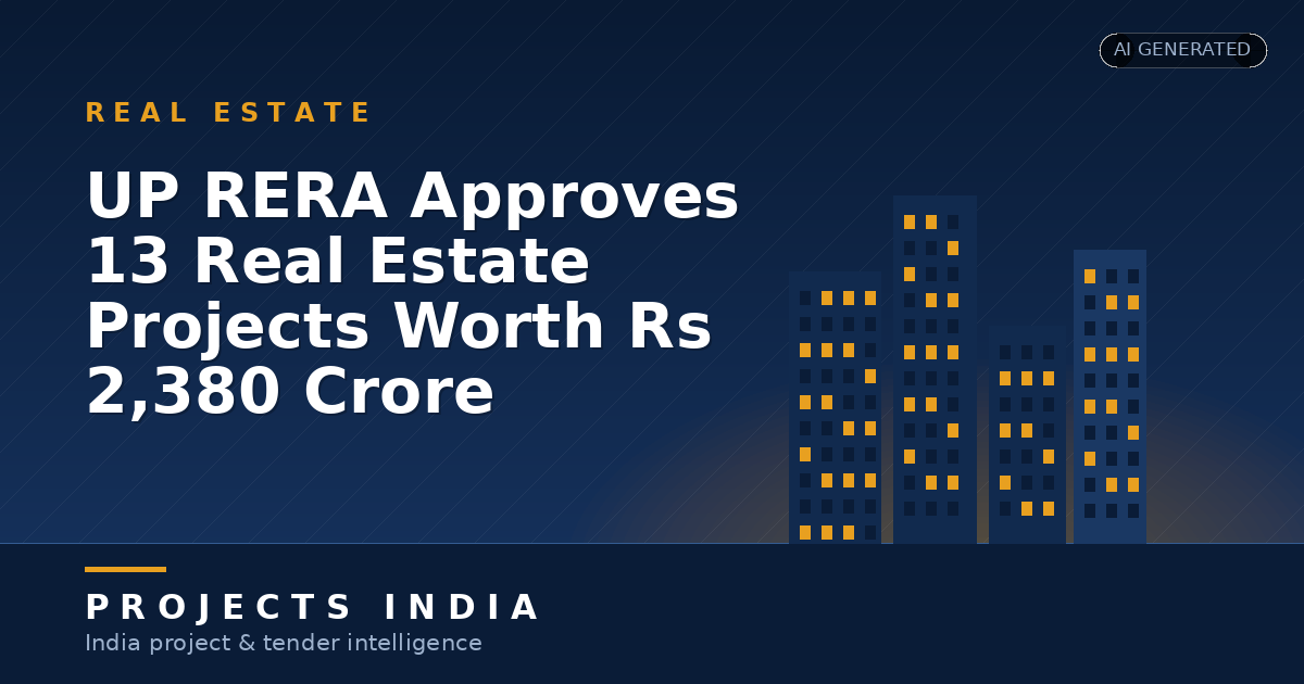 UP RERA Approves 13 Real Estate Projects Worth Rs 2,380 Crore