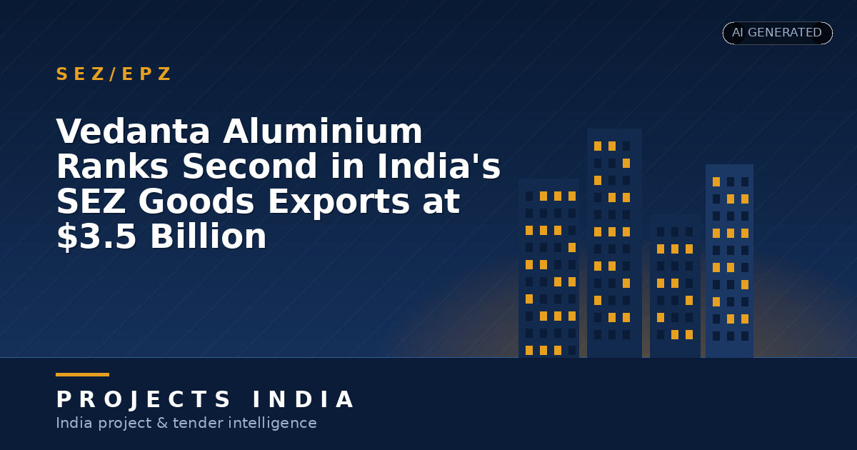 Vedanta Aluminium Ranks Second in India's SEZ Goods Exports at $3.5 Billion