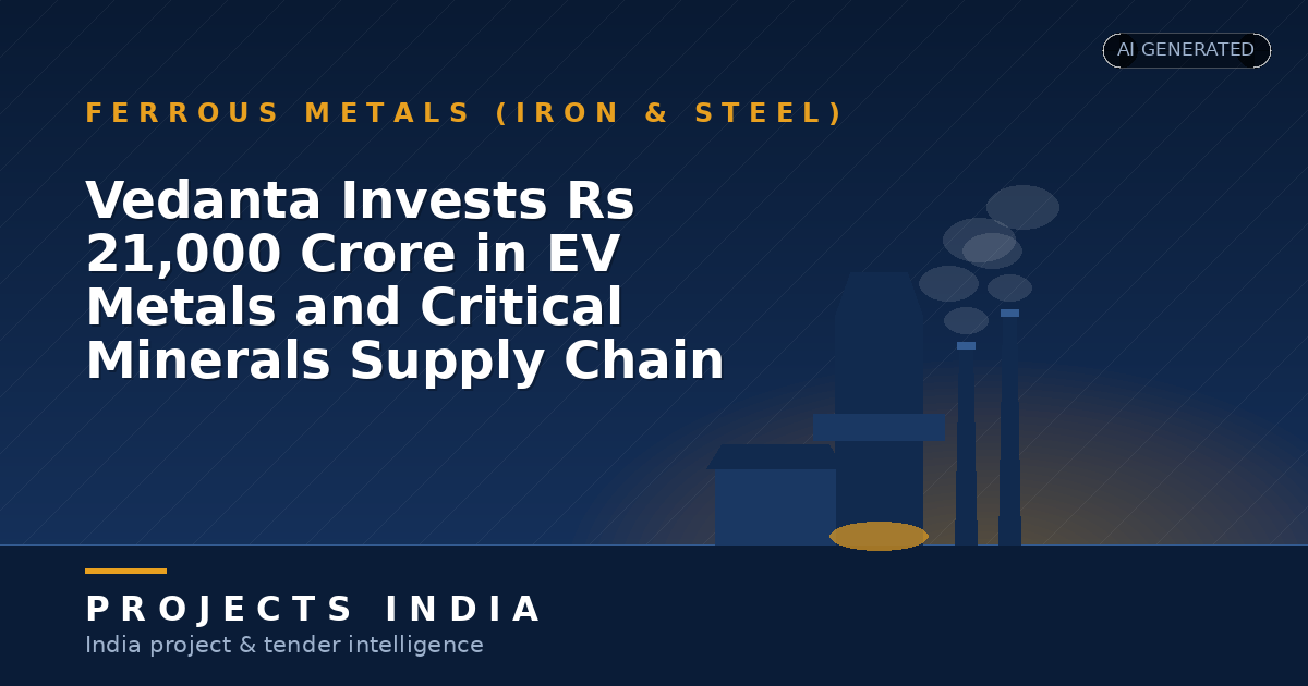 Vedanta Invests Rs 21,000 Crore in EV Metals and Critical Minerals Supply Chain