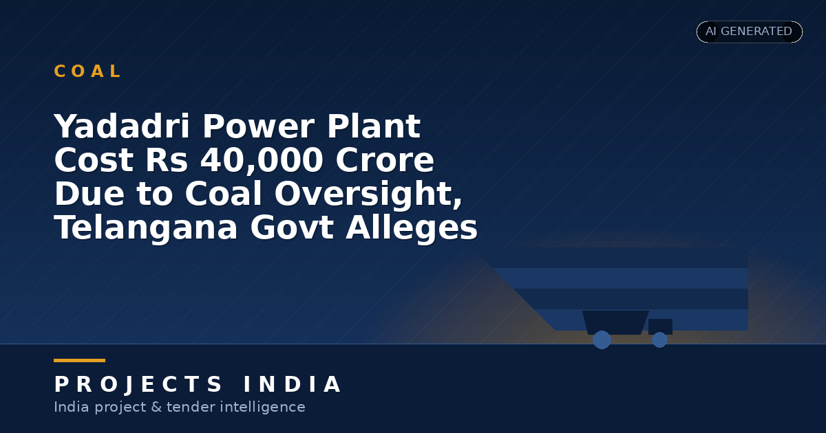 Yadadri Power Plant Cost Rs 40,000 Crore Due to Coal Oversight, Telangana Govt Alleges