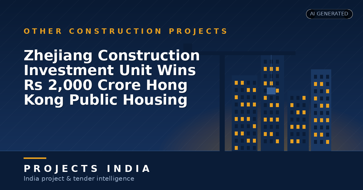Zhejiang Construction Investment Unit Wins Rs 2,000 Crore Hong Kong Public Housing Contract
